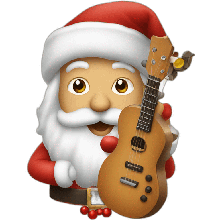 babbo natale felice che suona la chitarra emoji