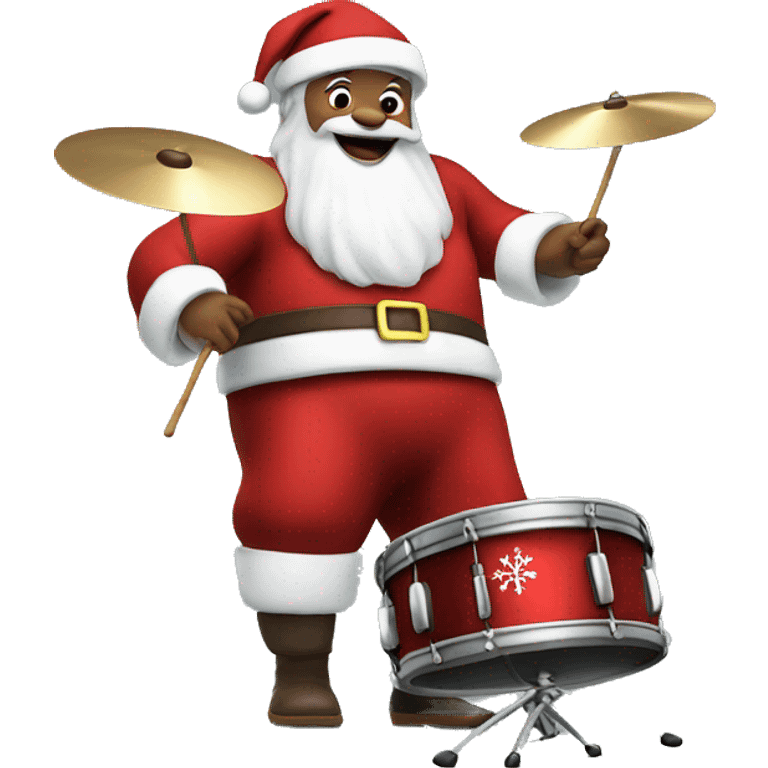 Santa playing the drums emoji