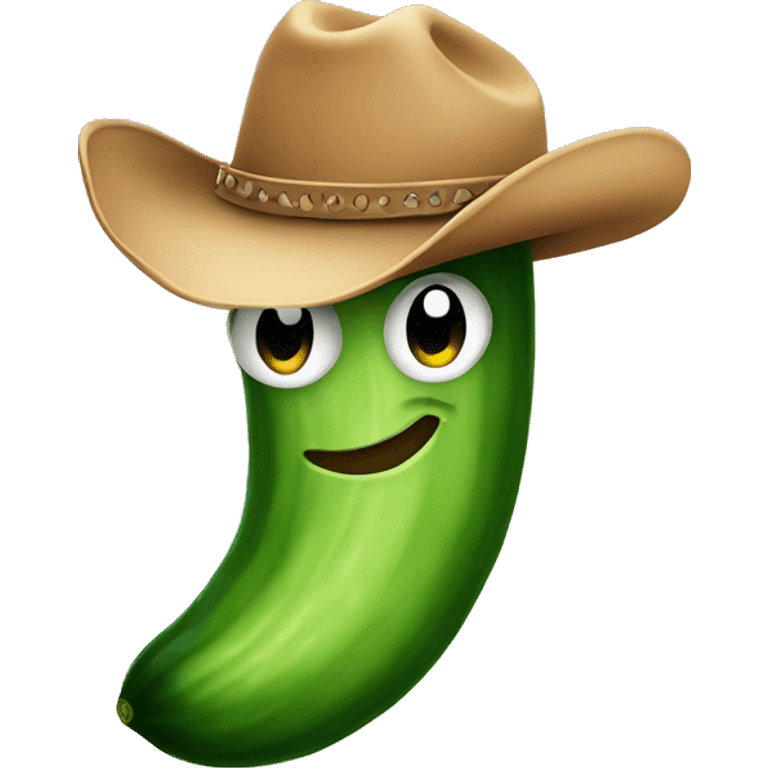 Cucumber wearing cowboy hat emoji