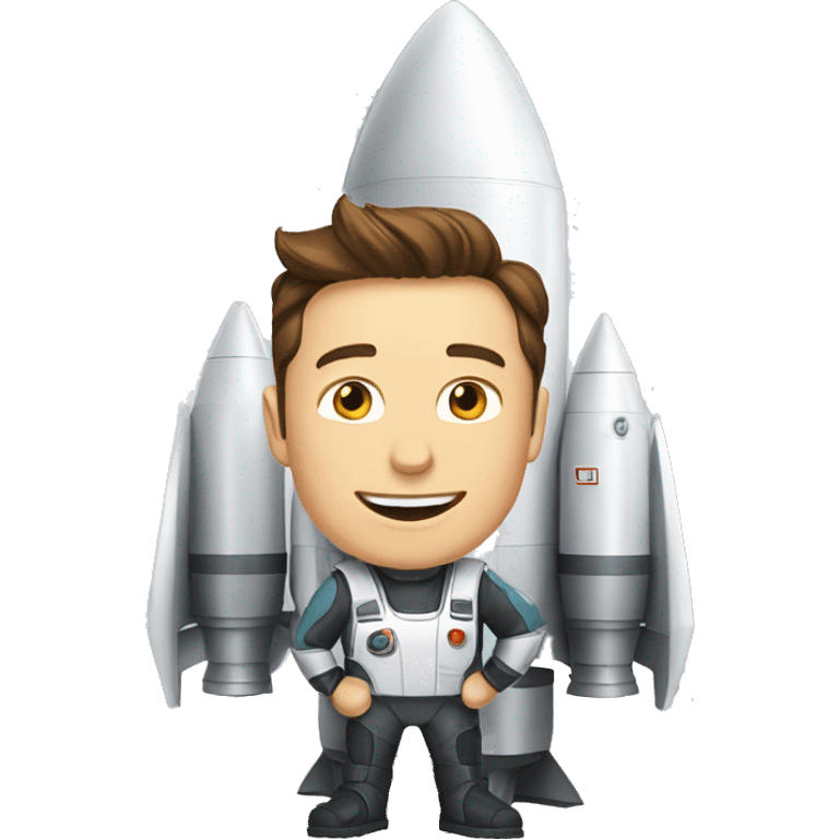 elon musk polishing a rocket emoji