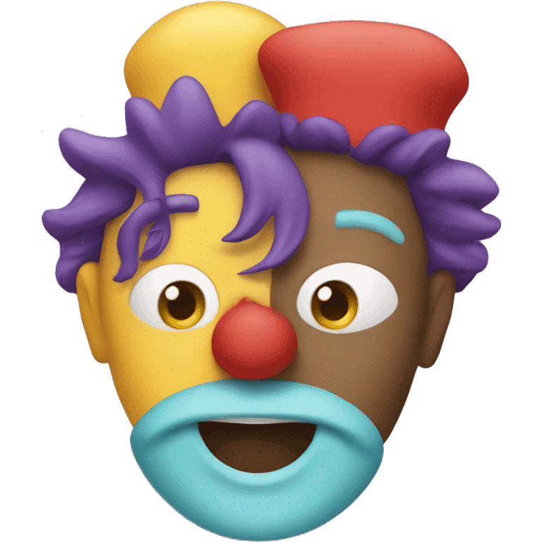 three persons with clown face emoji