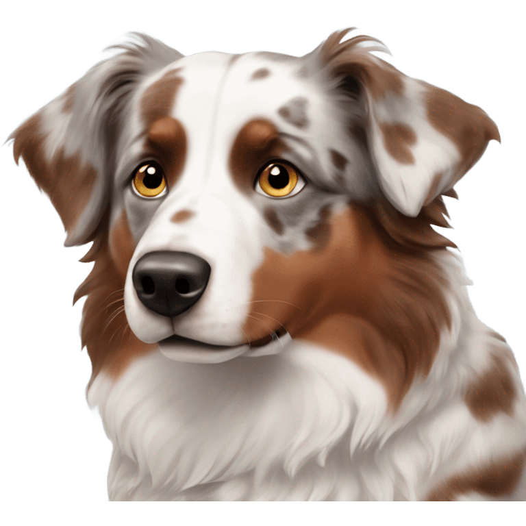 Red Merle Australian Shepherd with a blue and brown eye  emoji