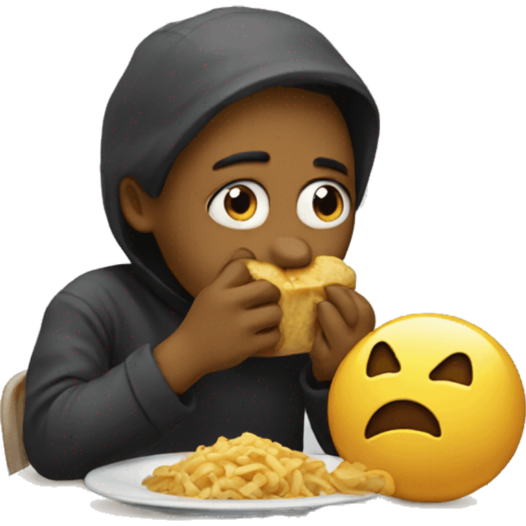 Sad emoji eating emoji