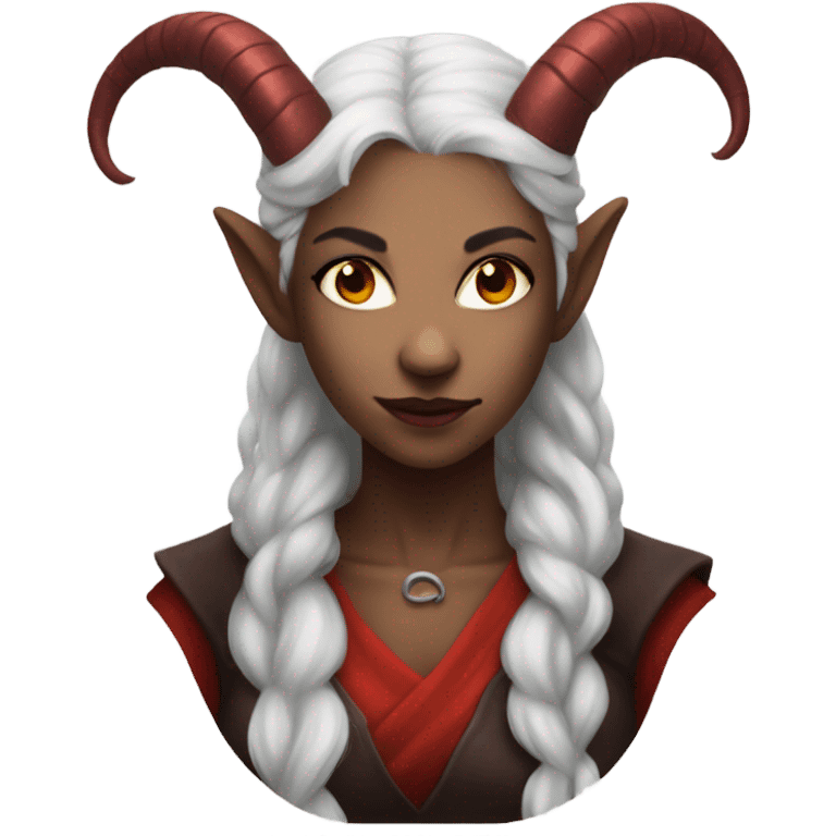 red female tiefling with white hair emoji