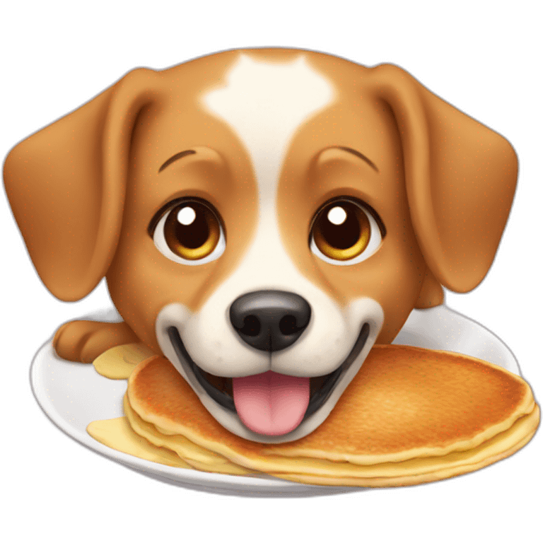 Dog eating pancake emoji