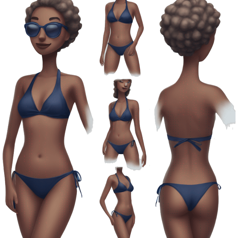 navy blue shimmery bikini  emoji