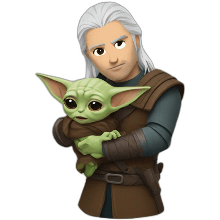 The witcher holding baby yoda emoji