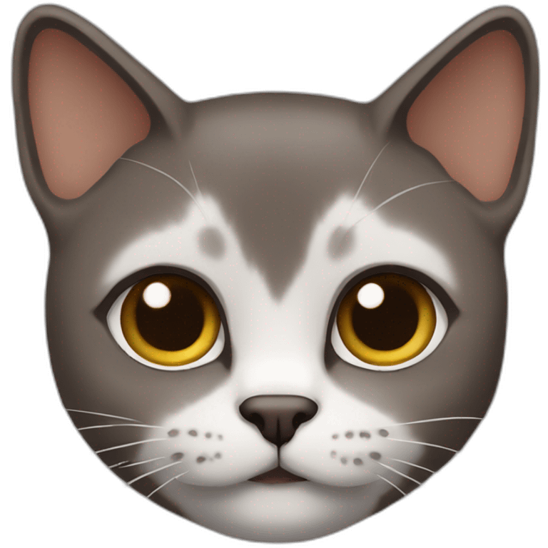 dark brown male orienal shorthair cat head emoji