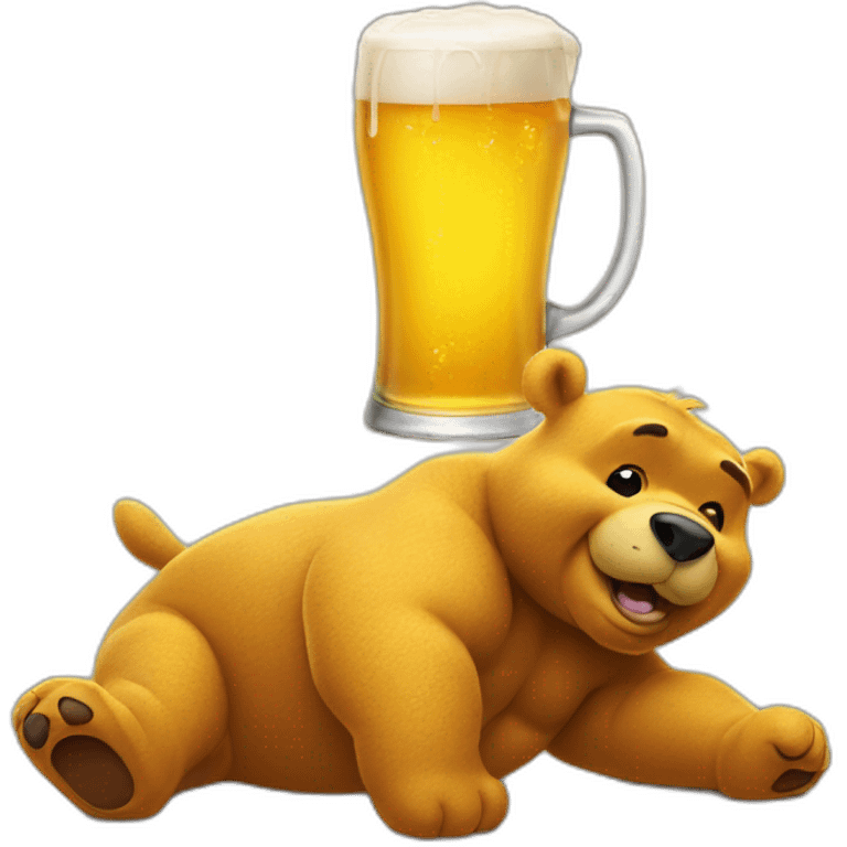 Winnie the poo drink a beer emoji