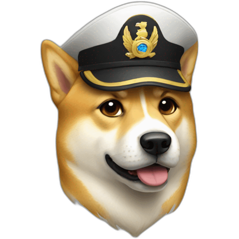 captain doge in captains hat emoji