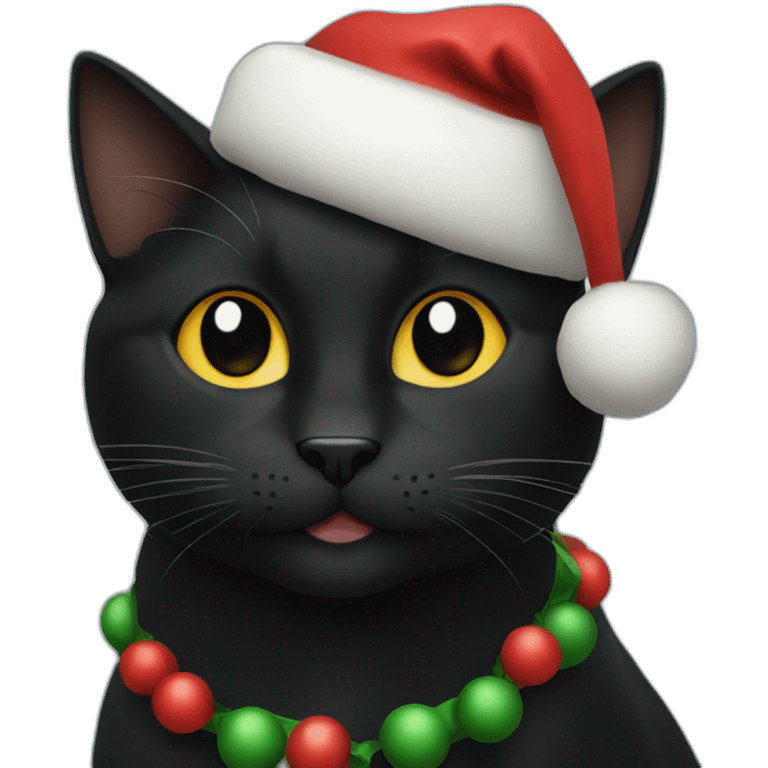 merry christmas black cat emoji