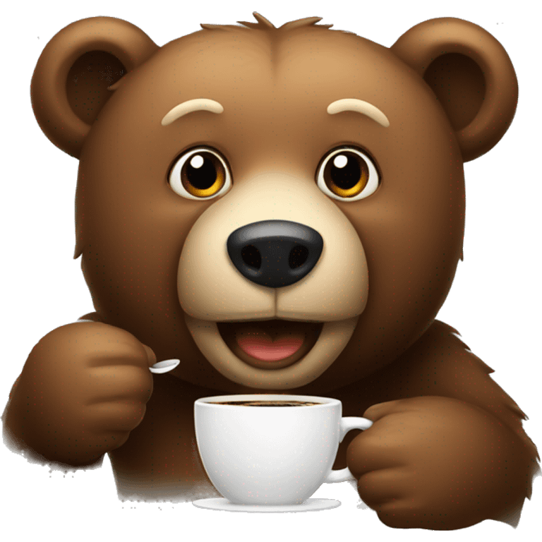 Bear drinking coffee emoji