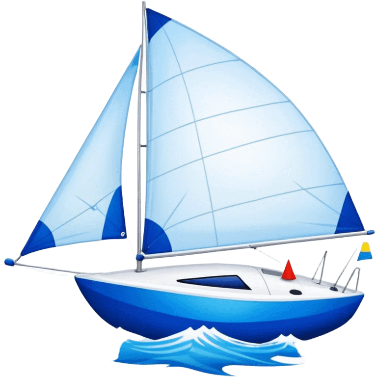 Sailboat - Sunfish (Model Year: 2021) (Iconic colour: Bright sail with blue and white) emoji