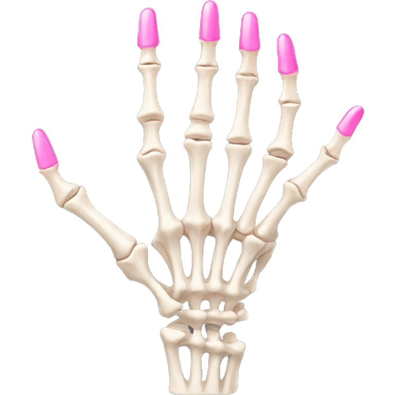 skeleton hand with long pink nails emoji