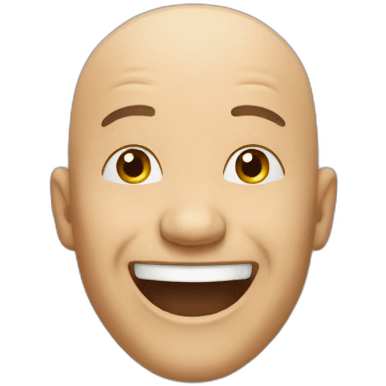 a bald man laughing emoji