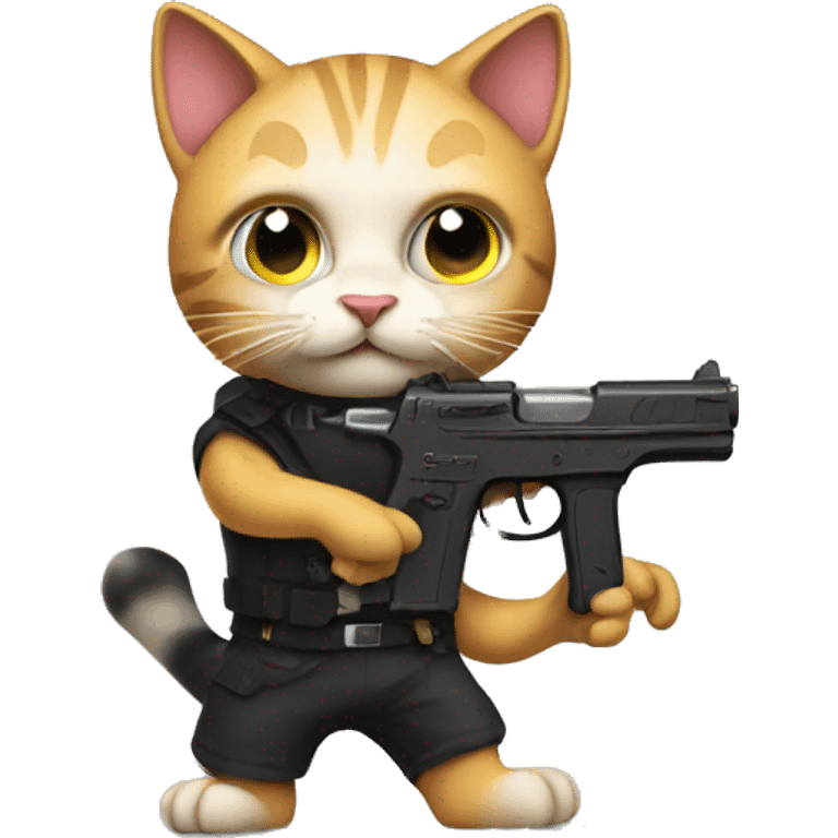 cat with gun emoji