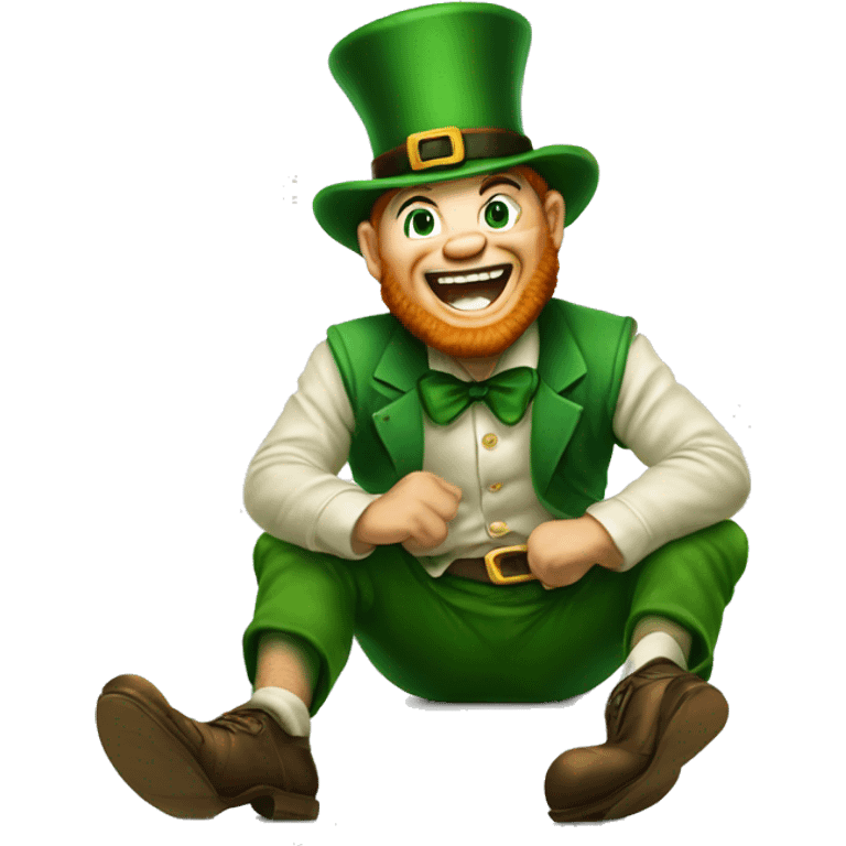 Leprechaun laughing slapping his knee emoji