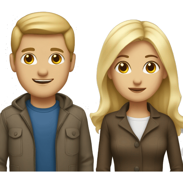 Brunette woman and blonde man  emoji