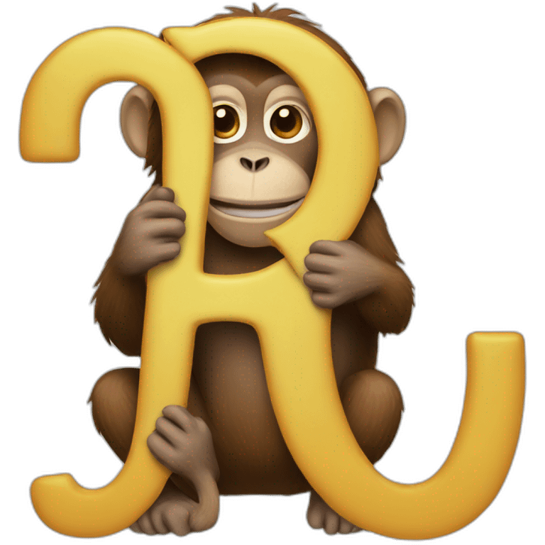 M letter with monkey emoji