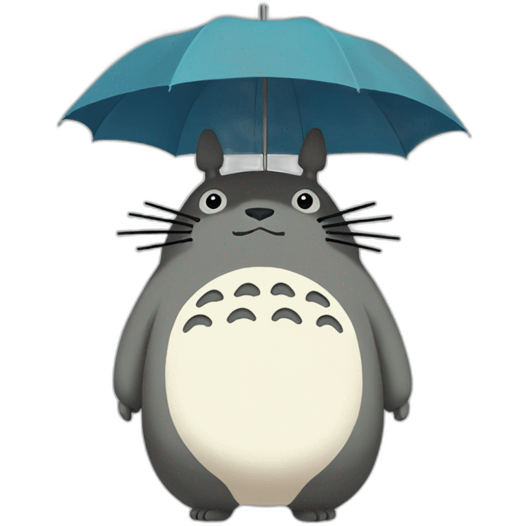 Totoro with umbrella emoji