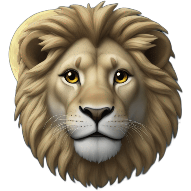 un lion sur la lune emoji