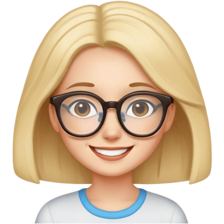 smiling girl with glasses emoji