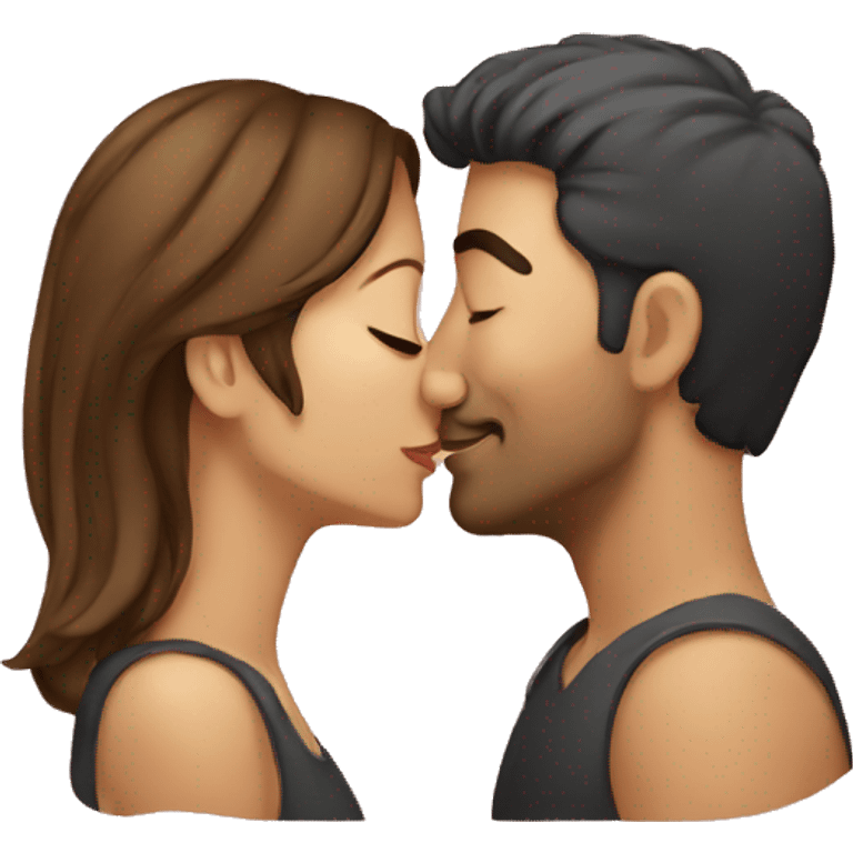 man kissing woman emoji