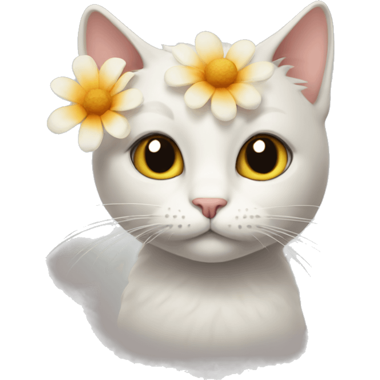 CAT with flower  emoji