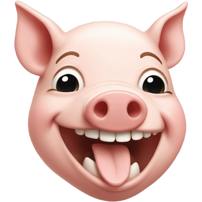 pig head laughing emoji