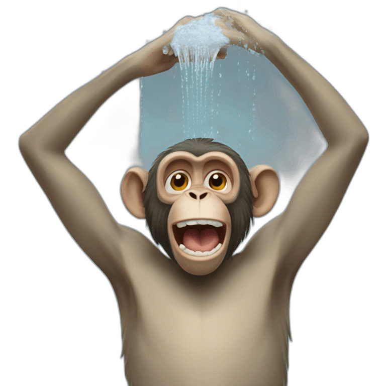 monkeys showering emoji