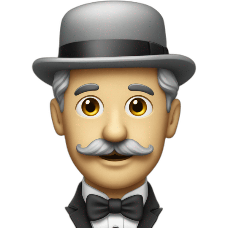 a withe man withe the moustache of Charlie Chaplin emoji