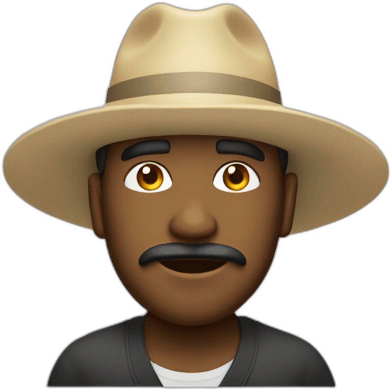 Hombre con sombreo blanco emoji