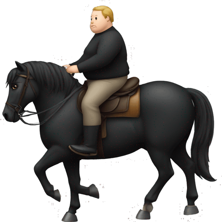 fat man on a black horse emoji