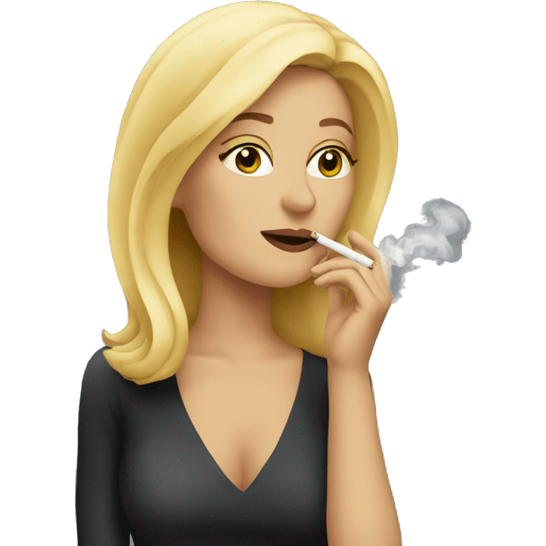 blonde woman smoking a cigarette   emoji