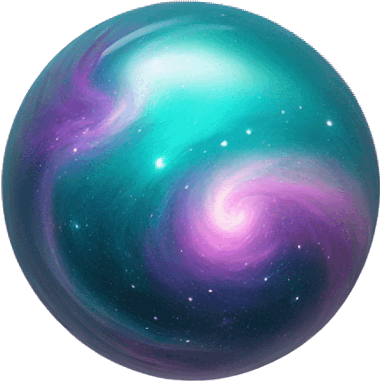 Swirling galaxy orb teal pink purple emoji