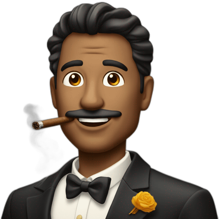 Rich handsome man who smokes cigars emoji