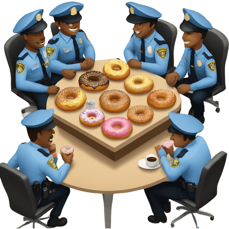 Police eating donuts  emoji