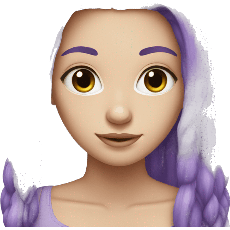 purple long hair white girl emoji