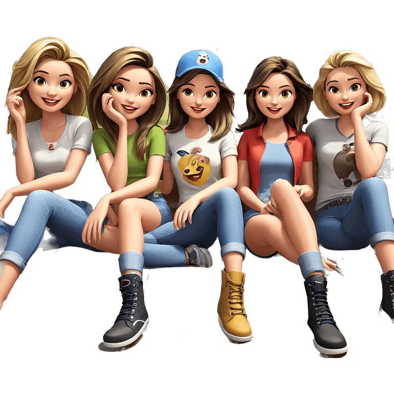 girls enjoying a sunny day emoji