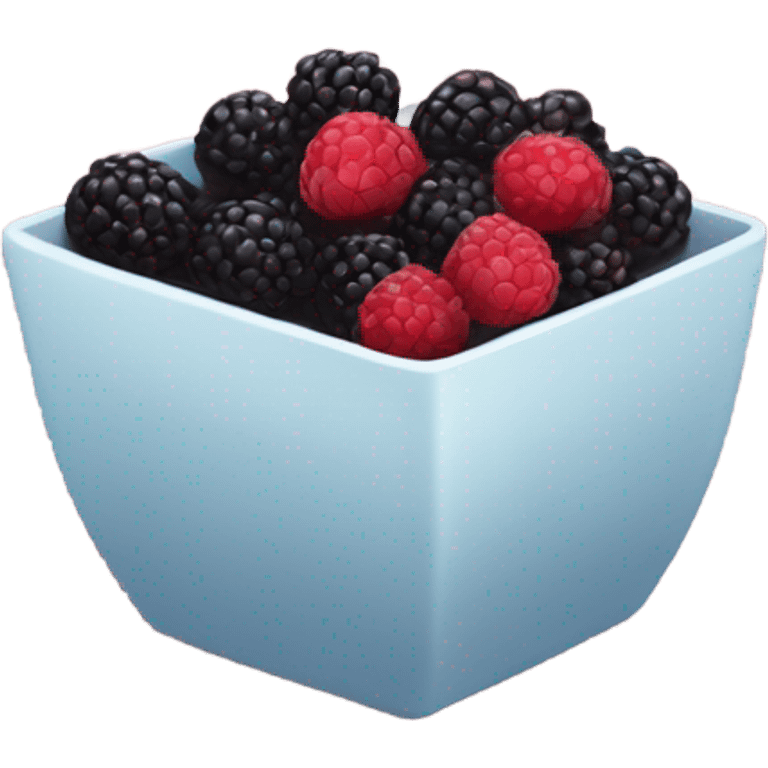 Square bowl of blackberries and raspberries  emoji