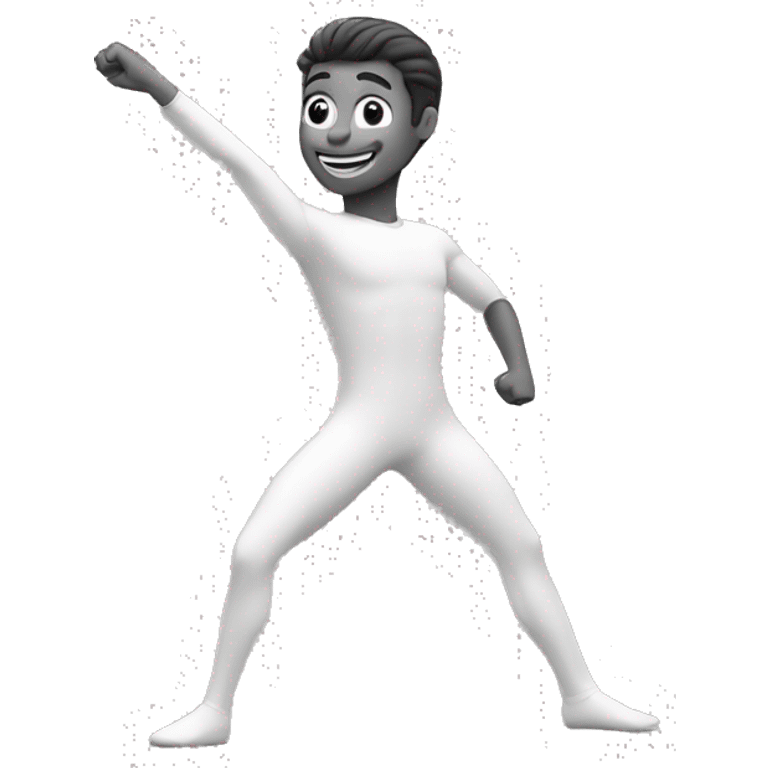 stretch man black and white emoji