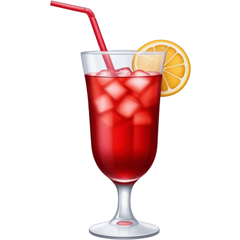 A sweet, red-colored beverage, made with fruit or syrup, often served cold and refreshing, symbolizing traditional drinks like sherbet emoji