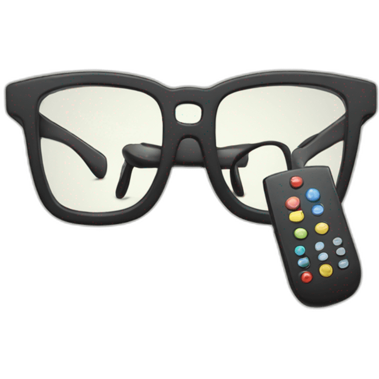 Remote control and eye glasses emoji