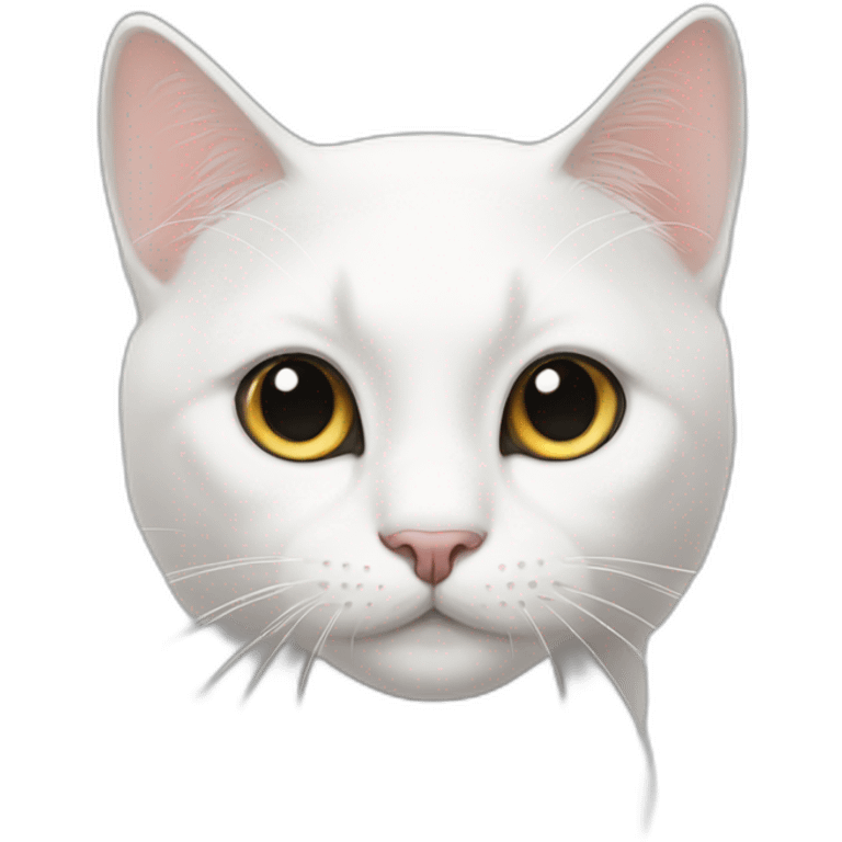 white cat with black head emoji