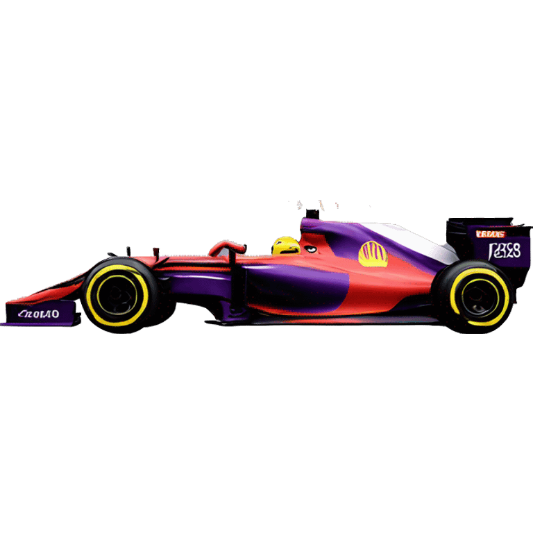 f1 car with fireworks emoji