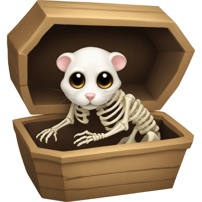 Hamster Skeleton in coffin  emoji