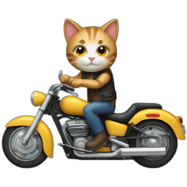 Cat on motorcycle emoji