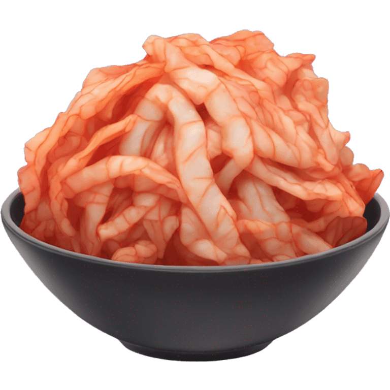 Kimchi: A small bowl with red, spicy cabbage. emoji