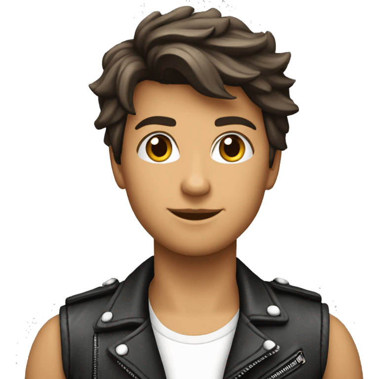 Joven hermosa que lleva vestimenta moderna en moto emoji