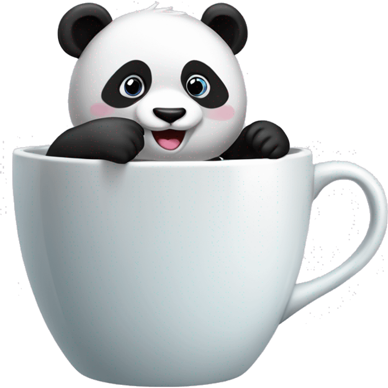 Panda extrañado sentado en una taza de baño emoji